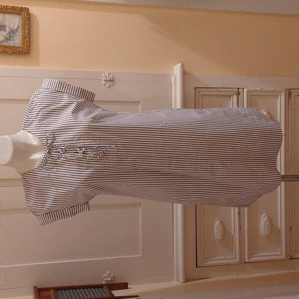 J. Crew white and blue striped cotton dress Sz XS